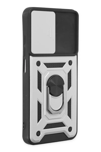 Xiaomi Redmi Note 9 4G Kılıf Pars Lens Yüzüklü Silikon - Gümüş - Resim 2