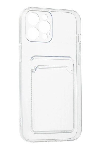 iPhone 12 Pro Max Kılıf Kart Şeffaf Silikon - Şeffaf - Resim 4