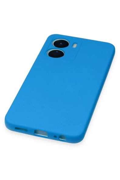 Vivo Y16 Kılıf Nano içi Kadife Silikon - Mavi - Resim 5