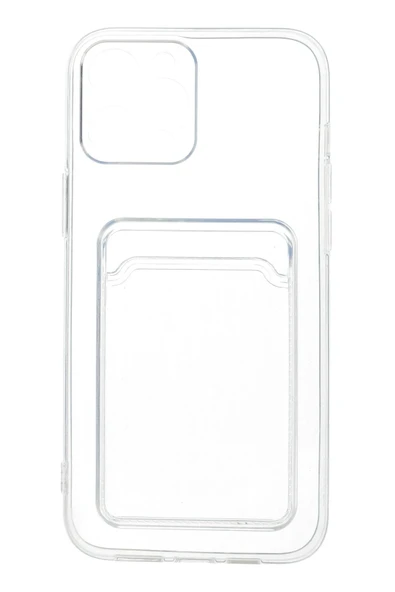 iPhone 12 Pro Max Kılıf Kart Şeffaf Silikon - Şeffaf - Resim 2