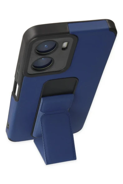 Vivo Y16 Kılıf Mega Standlı Silikon - Mavi - Resim 2