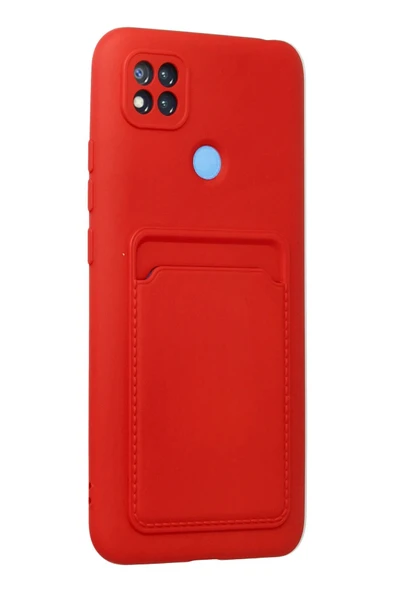 Xiaomi Redmi 9C Kılıf Kelvin Kartvizitli Silikon - Kırmızı - Resim 2