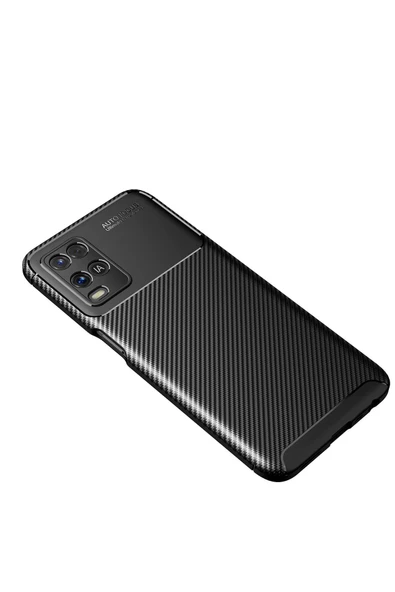 Oppo A54 4G Kılıf Auto Focus Karbon Kapak - Siyah - Resim 2