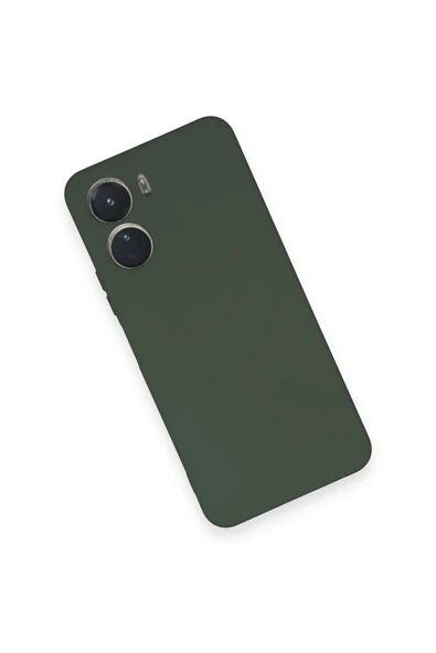 Vivo Y16 Kılıf Nano içi Kadife Silikon - Koyu Yeşil - Resim 2