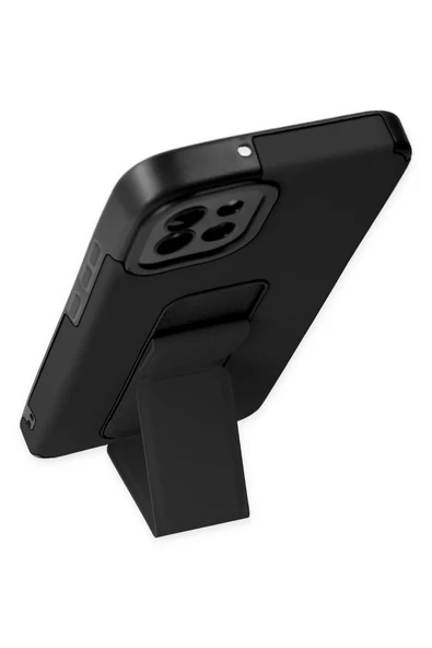 Samsung Galaxy A03 Kılıf Mega Standlı Silikon - Siyah - Resim 5