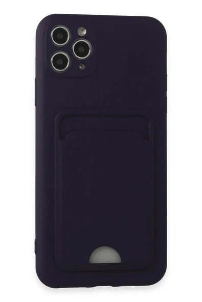 iPhone 11 Pro Max Kılıf Kelvin Kartvizitli Silikon - Derin Mor ürün görseli