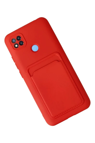 Xiaomi Redmi 9C Kılıf Kelvin Kartvizitli Silikon - Kırmızı - Resim 3