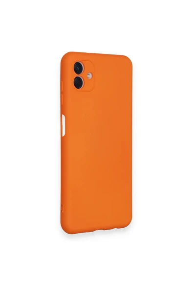 Samsung Galaxy A04 Kılıf Nano içi Kadife Silikon - Turuncu - Resim 2