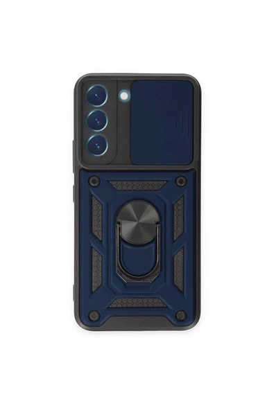 Samsung Galaxy S23 Kılıf Pars Lens Yüzüklü Silikon - Lacivert ürün görseli