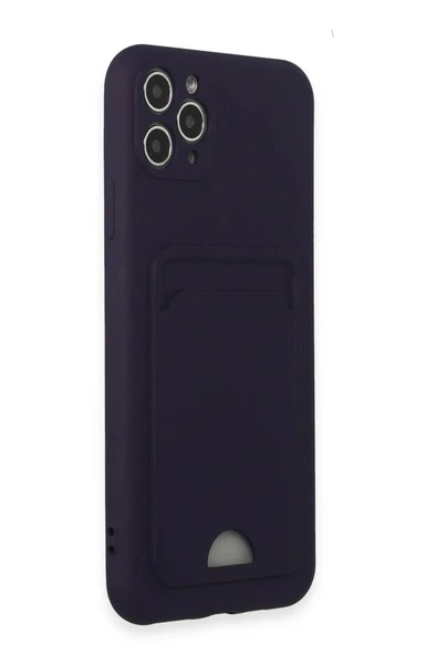 iPhone 11 Pro Max Kılıf Kelvin Kartvizitli Silikon - Derin Mor - Resim 2