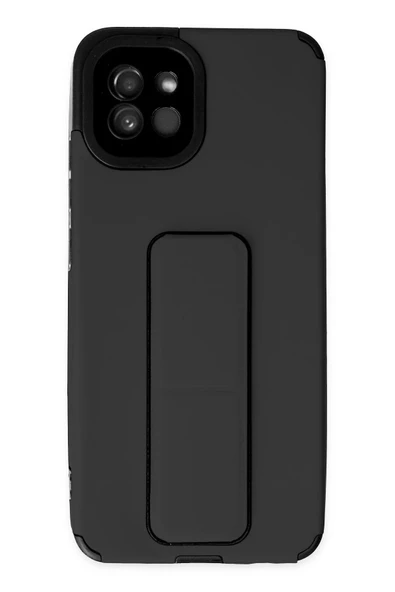 Samsung Galaxy A03 Kılıf Mega Standlı Silikon - Siyah ürün görseli
