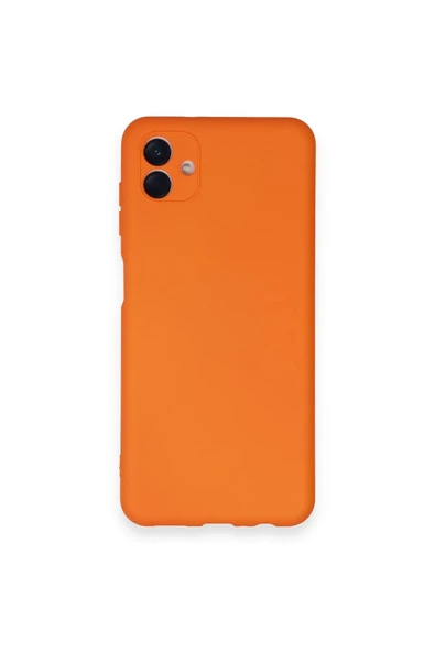 Samsung Galaxy A04 Kılıf Nano içi Kadife Silikon - Turuncu ürün görseli