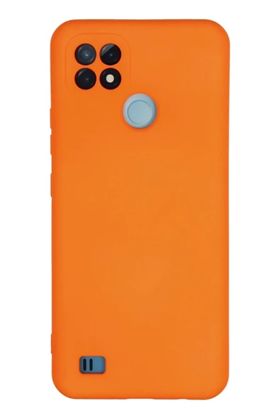 Realme C21 Kılıf Nano içi Kadife Silikon - Turuncu ürün görseli