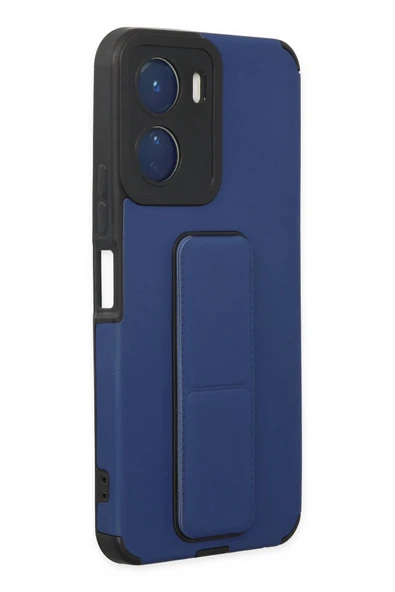 Vivo Y16 Kılıf Mega Standlı Silikon - Mavi - Resim 3
