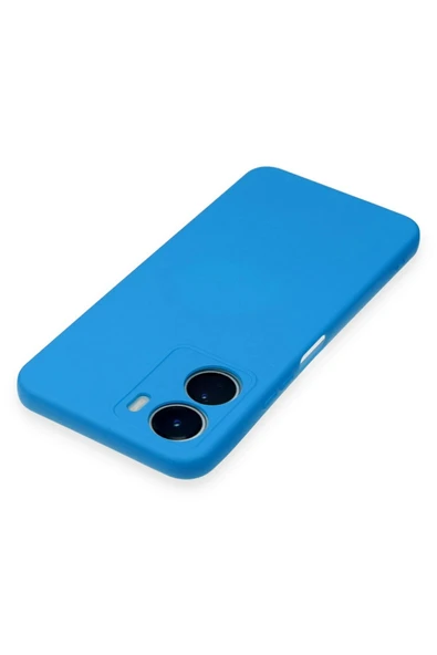 Vivo Y16 Kılıf Nano içi Kadife Silikon - Mavi - Resim 4