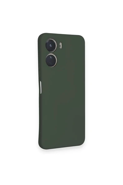 Vivo Y16 Kılıf Nano içi Kadife Silikon - Koyu Yeşil - Resim 3