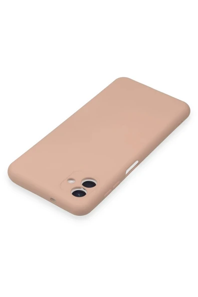 Samsung Galaxy A04 Kılıf Nano içi Kadife Silikon - Pudra - Resim 4