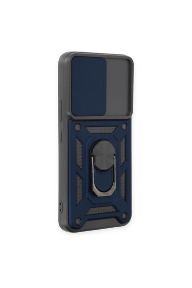 Samsung Galaxy S23 Kılıf Pars Lens Yüzüklü Silikon - Lacivert - Resim 2