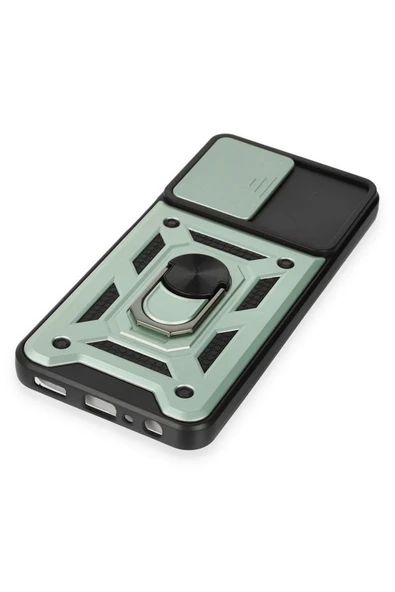 Samsung Galaxy M14 5G Kılıf Pars Lens Yüzüklü Silikon - Yeşil - Resim 4