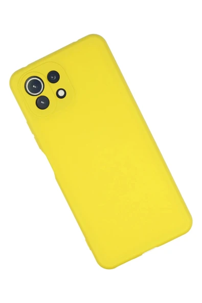 Xiaomi Mİ 11 Lite Kılıf Nano içi Kadife Silikon - Sarı - Resim 2