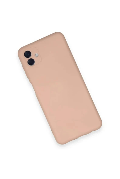 Samsung Galaxy A04 Kılıf Nano içi Kadife Silikon - Pudra - Resim 3