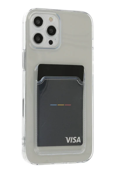 iPhone 12 Pro Max Kılıf Kart Şeffaf Silikon - Şeffaf ürün görseli