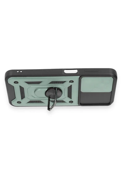 Samsung Galaxy M14 5G Kılıf Pars Lens Yüzüklü Silikon - Yeşil - Resim 2