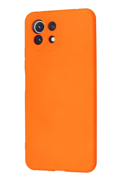 Xiaomi Mİ 11 Lite Kılıf Nano içi Kadife Silikon - Turuncu - Resim 2