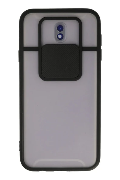 Samsung Galaxy J7 Pro / J730 Kılıf Palm Buzlu Kamera Sürgülü Silikon - Siyah ürün görseli