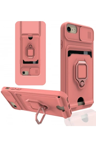 iPhone 6 Kılıf Zuma Kartvizitli Yüzüklü Silikon - Pembe ürün görseli