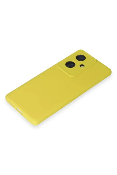 Vivo V29 Lite Kılıf Nano içi Kadife Silikon - Sarı - Resim 4