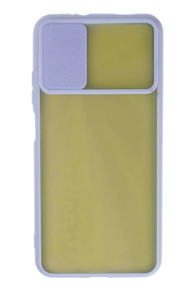 Xiaomi Redmi 9T Kılıf Palm Buzlu Kamera Sürgülü Silikon - Lila - Resim 3