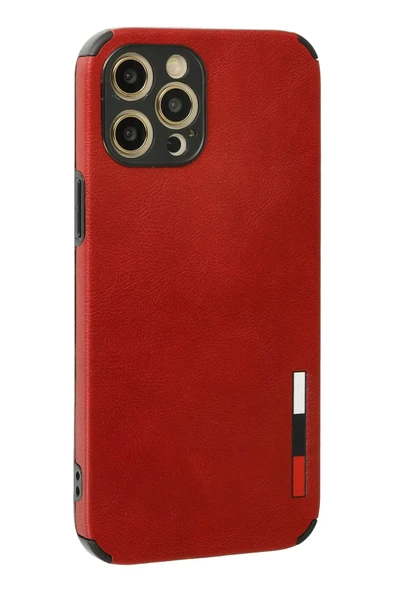 iPhone 12 Pro Max Kılıf Loop Deri Silikon - Kırmızı - Resim 2