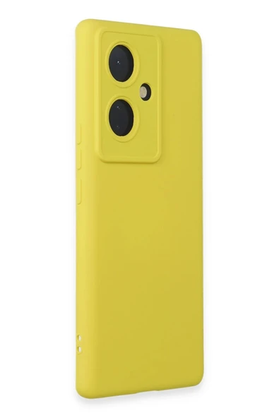 Vivo V29 Lite Kılıf Nano içi Kadife Silikon - Sarı - Resim 2