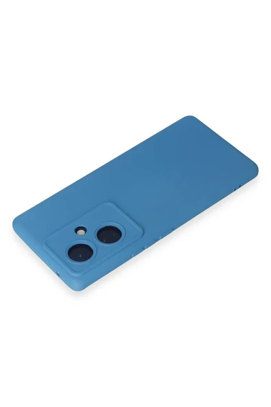Vivo V29 Lite Kılıf Nano içi Kadife Silikon - Mavi - Resim 4