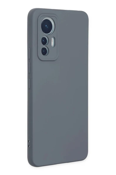 Xiaomi Mi 12 Lite Kılıf Nano içi Kadife Silikon - Gri - Resim 2