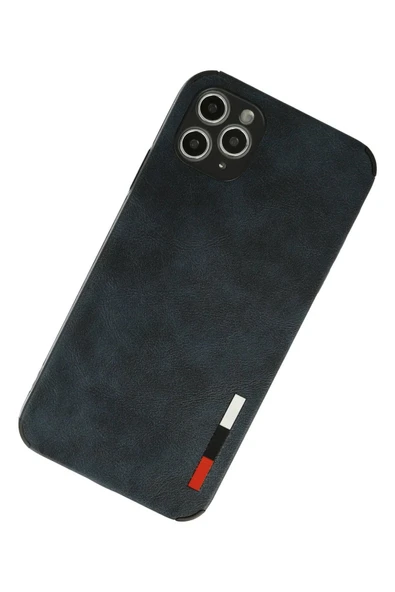 iPhone 11 Pro Max Kılıf Loop Deri Silikon - Lacivert - Resim 2