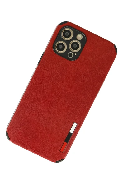 iPhone 12 Pro Max Kılıf Loop Deri Silikon - Kırmızı - Resim 3