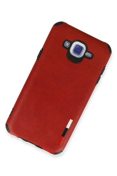 Samsung Galaxy J7 Kılıf Loop Deri Silikon - Kırmızı - Resim 2