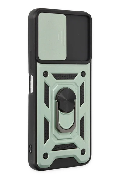 Vivo Y16 Kılıf Pars Lens Yüzüklü Silikon - Yeşil - Resim 3