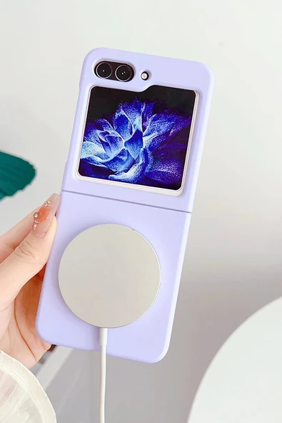 Samsung Galaxy Z Flip 5 Kılıf Mata Fold Kapak - Sierra Blue - Resim 5