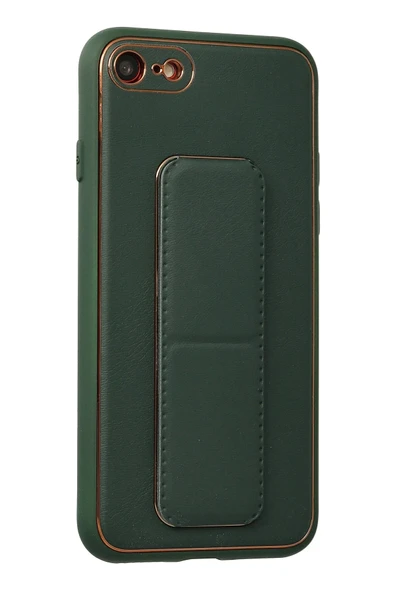 iPhone 7 Kılıf Coco Deri Standlı Kapak - Yeşil - Resim 2