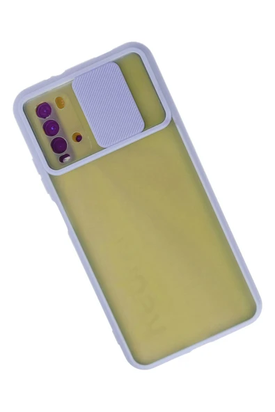 Xiaomi Redmi 9T Kılıf Palm Buzlu Kamera Sürgülü Silikon - Lila - Resim 2