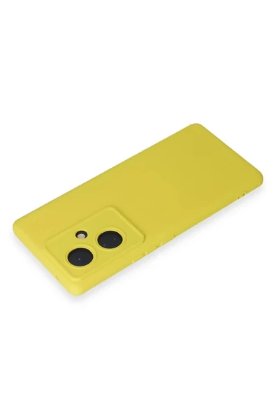 Vivo V29 Lite Kılıf Nano içi Kadife Silikon - Sarı - Resim 3