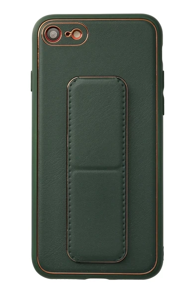 iPhone 7 Kılıf Coco Deri Standlı Kapak - Yeşil ürün görseli