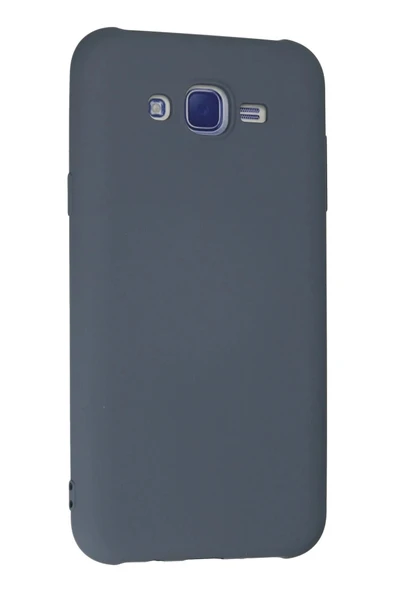 Samsung Galaxy J7 Kılıf Nano içi Kadife Silikon - Gri - Resim 3
