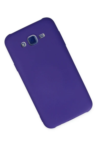 Samsung Galaxy J7 Kılıf Nano içi Kadife Silikon - Mor - Resim 2