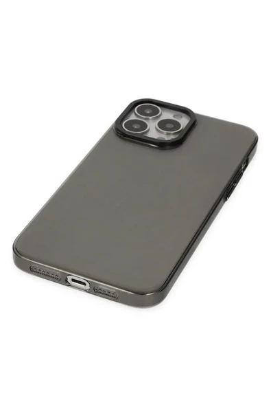 iPhone 13 Pro Kılıf Anka PC Sert Metal Kapak - Siyah - Resim 4