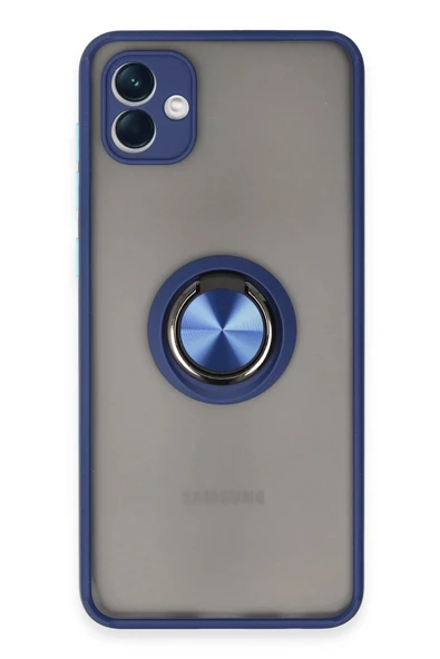 Samsung Galaxy A04 Kılıf Montreal Yüzüklü Silikon Kapak - Lacivert ürün görseli