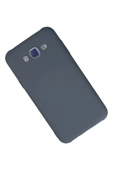 Samsung Galaxy J7 Kılıf Nano içi Kadife Silikon - Gri - Resim 2